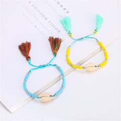 Shell & Turquoise Stretch Bracelet Set