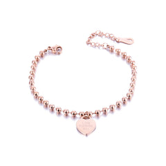 18K Rose Gold-Plated Heart Charm Anklet