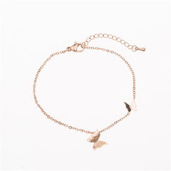 18K Rose Gold-Plated Double Butterfly Bracelet