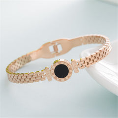 18K Rose Gold-Plated Roman Numeral Belt Bangle