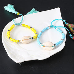Shell & Turquoise Stretch Bracelet Set
