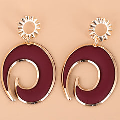 Red Enamel & 18K Gold-Plated Rattan Drop Earrings