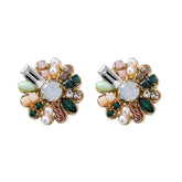 Cubic Zirconia & Pearl 18k Gold-Plated Botany Stud Earrings