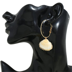 Shell & 18K Gold-Plated Charm Hoop Earrings
