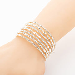 Cubic Zirconia & 18K Gold-Plated Layered Cuff