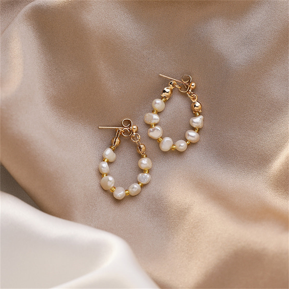 Pearl & 18K Gold-Plated Teardrop Ear Jackets