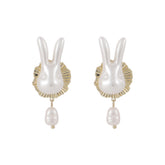 Pearl & 18K Gold-Plated Rabbit Ear Jackets