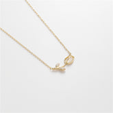 Cat's Eye & Cubic Zirconia Rose Pendant Necklace