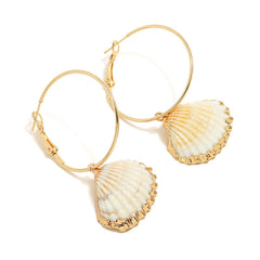 Shell & 18K Gold-Plated Charm Hoop Earrings