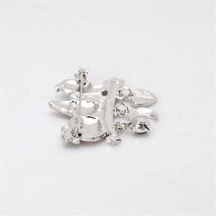 Cubic Zirconia & Enamel 'Happy Halloween' Pendant Brooch