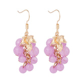 Purple Acrylic & 18K Gold-Plated Grape Drop Earrings