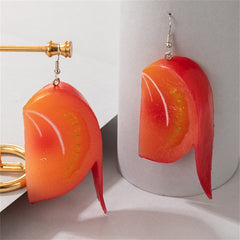 Orange & Red Polymer Clay Tomato Drop Earrings