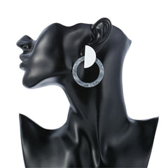 Black & Orange Ombré Circle Drop Earrings - streetregion