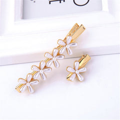 Pearl & 18K Gold-Plated Flower Hair Clip Set