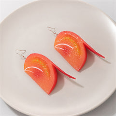 Orange & Red Polymer Clay Tomato Drop Earrings