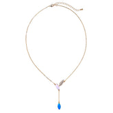 Cubic Zirconia & Blue Turquoise Cats Eye 18K Gold-Plated Pendant Necklace