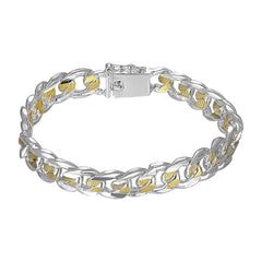 Silver-Plated & 18k Gold-Plated Link Bracelet - streetregion