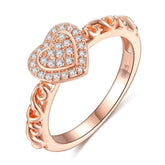 cubic zirconia & 18k Rose Gold-Plated Heart Ring - streetregion