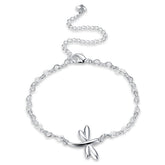Silver-Plated Dragonfly Anklet