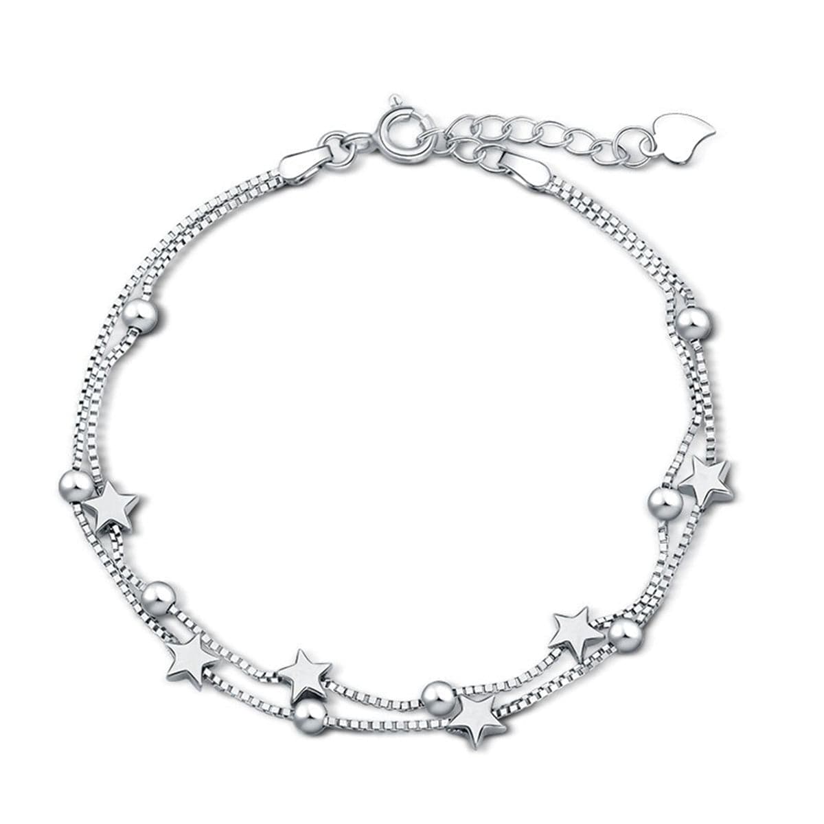 Silver-Plated Star Station Bracelet - streetregion