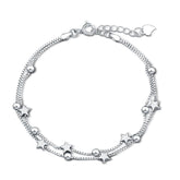 Silver-Plated Star Station Bracelet - streetregion