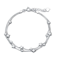 Silver-Plated Star Station Bracelet - streetregion