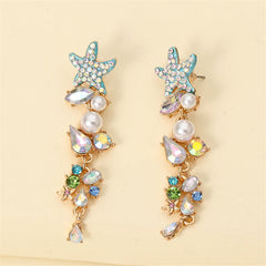Crystal & Cubic Zirconia Starfish Drop Earrings