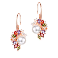 Cultured Pearl & Cubic Zirconia Butterfly-Wing Drop Earrings - streetregion