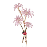 Pink Enamel & 18K Gold-Plated Mum Ladybug Brooch
