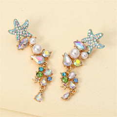 Crystal & Cubic Zirconia Starfish Drop Earrings