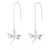 Silver-Plated Dragonfly Threader Earrings