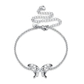 Silver-Plated Openwork Butterfly Anklet