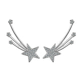 cubic zirconia & Silver-Plated Meteor Ear Climbers - streetregion