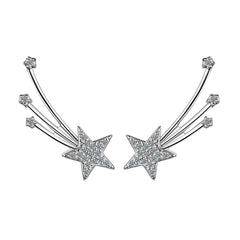 cubic zirconia & Silver-Plated Meteor Ear Climbers - streetregion