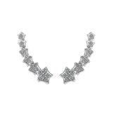 cubic zirconia & Silver-Plated Linking Star Ear Climbers - streetregion