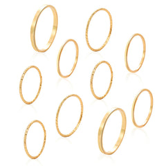 18K Gold-Plated Thin Ring Set