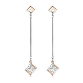 Princess Crystal & Two-Tone Drop Earrings - streetregion