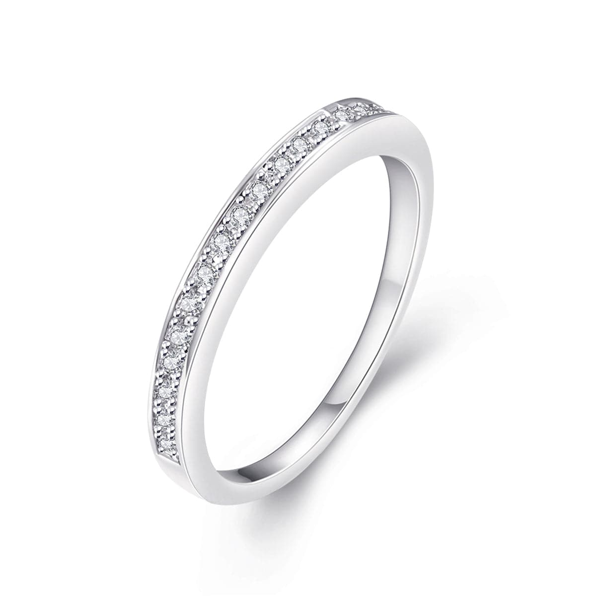 Cubic Zirconia & Silver-Plated Channel Ring - streetregion
