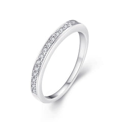 Cubic Zirconia & Silver-Plated Channel Ring - streetregion
