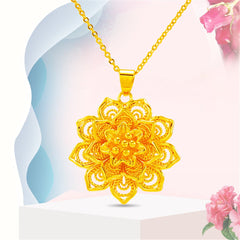24K Gold-Plated Rose Pendant Necklace