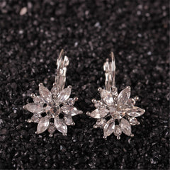 Crystal & Silver-Plated Snowflake Leverback Earrings