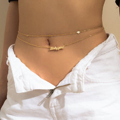 Stunning 18K gold-plated waist chain adorned with a charming heart pendant, perfect for adding elegance to any outfit.