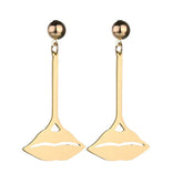 18k Gold-Plated Lips Drop Earrings - streetregion