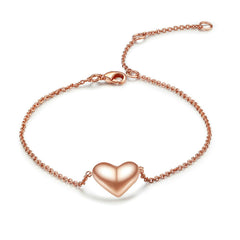 18k Rose Gold-Plated Heart Bracelet - streetregion