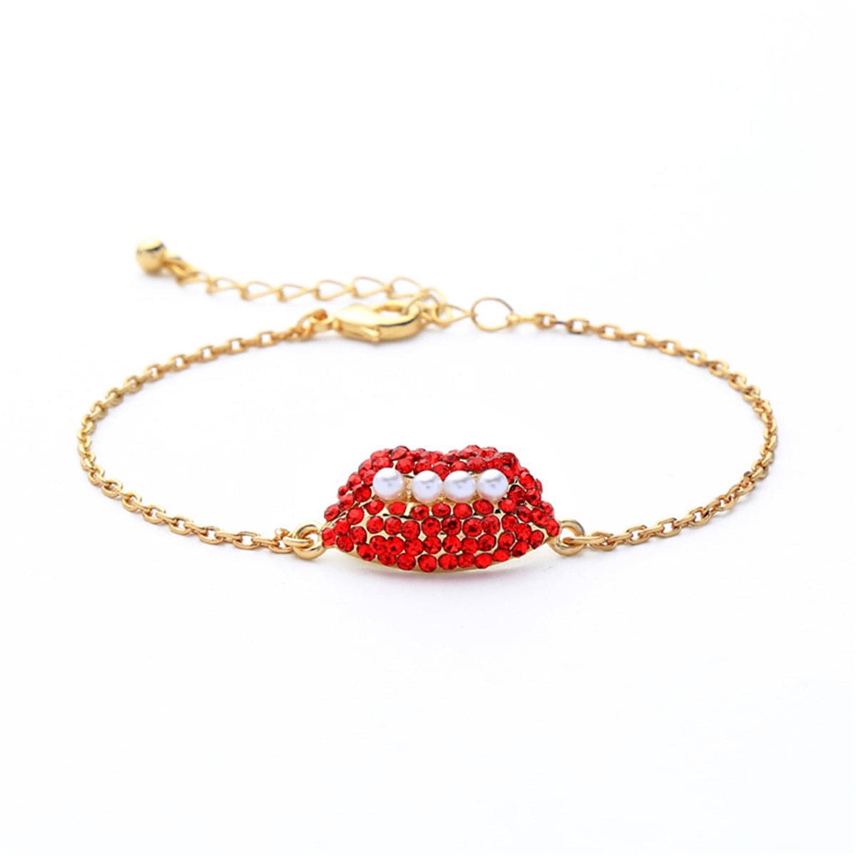 pearl & cubic zirconia Lips Bracelet - streetregion