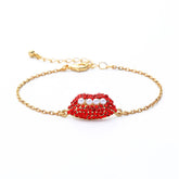 pearl & cubic zirconia Lips Bracelet - streetregion