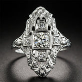 Crystal & Platinum-Plated Cross Ring - streetregion