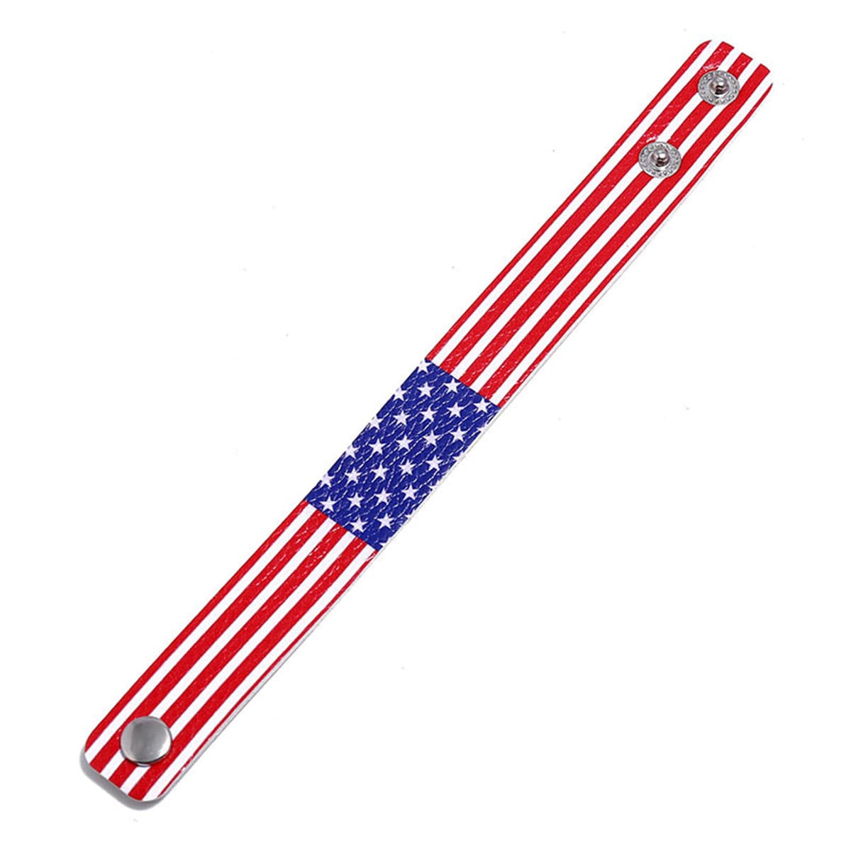 Blue and Red Polystyrene Stars and Stripes Bracelet, bracelet for women, vintage-inspired design, side view