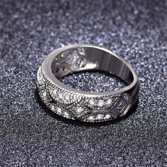 Cubic Zirconia & Silvertone Ring - streetregion