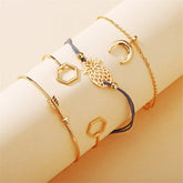 18K Gold-Plated Moon Charm Bracelet Set